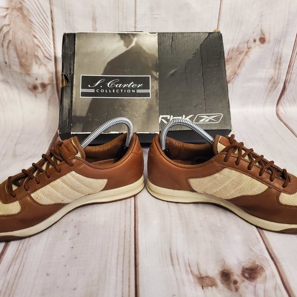 Reebok Rbk S. Carter Collection Leather Sneaker, Kids 5 1/2, Brown/Tan - Picture 6 of 10
